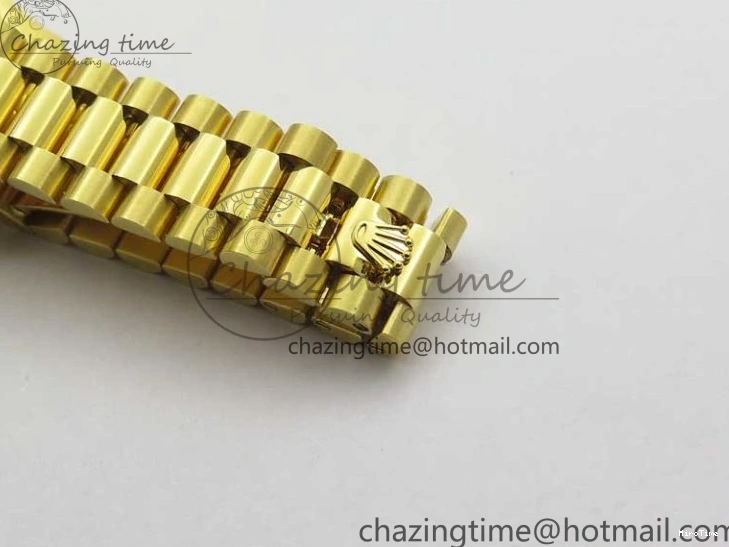 MiroTime 0305 Versatile Daydate 278288 31mm YG EWF Best Edition Green Malachite Dial Crystal Markers on YG President Bracelet ETA 2606